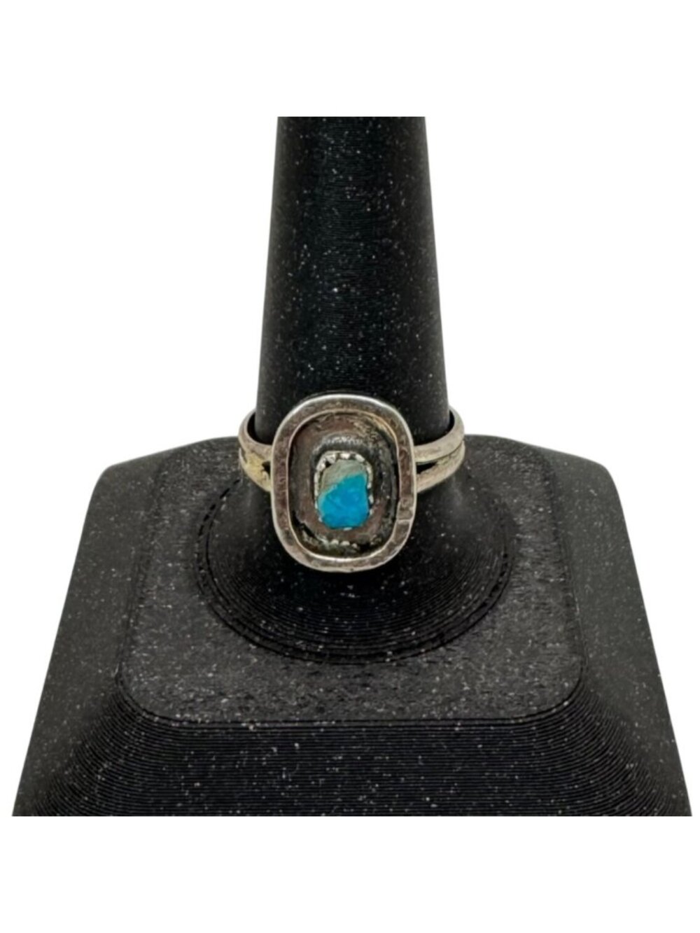 Vintage Navajo Southwest Sterling Silver Turquoise Oval Ring Size 10 Old Pawn